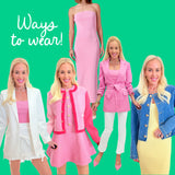 Pink Cinched 3/4 Sleeve Annise Blazer + Optional Belt