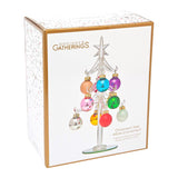 Crystal 2023 Bell Ornament + Crystal Christmas Tree & Round Ornament Box