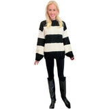 Black & Ivory Wool Blend Dasha Sweater