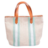 Hand Beaded Canvas Tote + Cabana Stripe Bag w/Chain