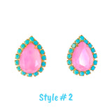 18K Gold Plt Swarovski Crystal & Gemstone Earrings (Handmade in Virginia)