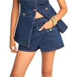 Denim Gold Pointed Palma Top & Shorts (sold separately)