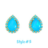 18K Gold Plt Swarovski Crystal & Gemstone Earrings (Handmade in Virginia)