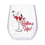 (12 styles) Set of 4 UNBREAKABLE Stemless Wine Glasses, made from Recycled Plastic