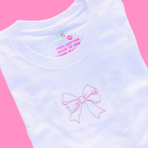 Embroidered Bow Tee