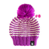 Hand Knitted Lambs Wool Pom Pom Beanie Hats