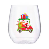 (12 styles) Set of 4 UNBREAKABLE Stemless Wine Glasses, made from Recycled Plastic