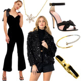 Black Napa Leather Greta Heels with Grosgrain Ribbon  Bow & ankle Strap, Handmade in Italy