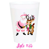 (26 Styles) Set of 10 16oz Frosted Reusable Cups + Design Your Own Bulk Option