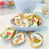 Hand Painted Large Gold Leafed Lowcountry Oyster Shell Bowls