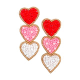 14K Gold Plated Handmade Champagne Bottle & Heart Earrings