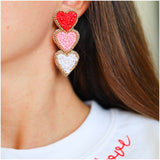 14K Gold Plated Handmade Champagne Bottle & Heart Earrings