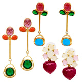 Gold Plated Gemstone Earrings by Laura Park