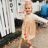 Kids Beaded Rainbow Monogrammed Heart Bag