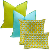 22” Reversible Cotton Parker Pillows with Feather Down Insert