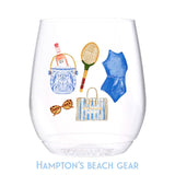 (12 styles) Set of 4 UNBREAKABLE Stemless Wine Glasses, made from Recycled Plastic