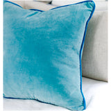 (Set of 2) 7 Colors - Velvet 22” Pillows with Contrasting Color Trim