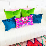 Handmade Silk Velvet 16”x24” Large Lumbar Pillows