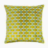 Handcrafted Velvet Pillows in Pink or Green Basketweave