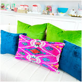 Handmade Silk Velvet 16”x24” Large Lumbar Pillows