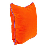 (Set of 2) 7 Colors - Velvet 22” Pillows with Contrasting Color Trim