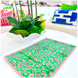 Candy Cane Evergreen Quilted Placemats, Dinner Napkins, Coasters & Tablecloths
