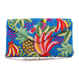 Hand Beaded Bamboo Handle Bee Tote Bag & Birds Bag