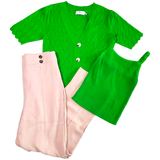 Baby Pink High Waisted Button Front Jeany Pants