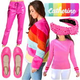 Hand Beaded Matte Rainbow or Lips Bag with Optional Shoulder Chain