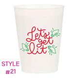 (26 Styles) Set of 10 16oz Frosted Reusable Cups + Design Your Own Bulk Option