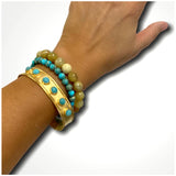 Turquoise, Aquamarine & 18K Gold Plated Jewelry