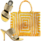 Gold Glitter Lexi Heels with Comfort Fit Band, Handmade in Italy