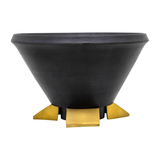 12” Wood Bowl with Gold Feet