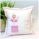 Hand Cross Stitched TOOTH FAIRY Pillows with Pocket (Pillow Insert Included)