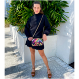 Handmade Silk Velvet Pink & Red Dolly Bag & π Brooke Bag, Handmade in Turkey