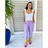 Pink Leather Foldable Sandring Flats with Double Cushion Insole & Travel Purse, made in London
