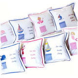 Hand Cross Stitched TOOTH FAIRY Pillows with Pocket (Pillow Insert Included)