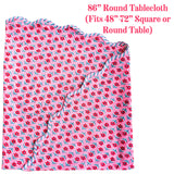 Sabrina Block Print Tablecloth, Table Runner, Placemats, Napkins & Tea Towels