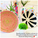 Sisal & Sweetgrass 12” Baskets with Optional Wall Hanging Loop, Handmade by Artisans in Rwanda