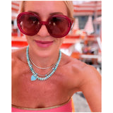 Handmade 14K Gold Diamond & Turquoise Jennifer Necklace