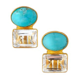 Turquoise, Aquamarine & 18K Gold Plated Jewelry