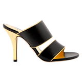 Black & Gold Lexi Heels with Comfort Fit Band, Handmade in Italy