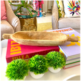 Hand Carved 20” Solid Teak Bowl (heavy)
