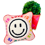 Needlepoint “Love Is Love Is Love” Pillow with Velvet Back