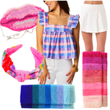 Hand Beaded Matte Rainbow or Lips Bag with Optional Shoulder Chain