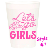 (26 Styles) Set of 10 16oz Frosted Reusable Cups + Design Your Own Bulk Option