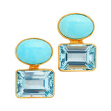 Turquoise, Aquamarine & 18K Gold Plated Jewelry