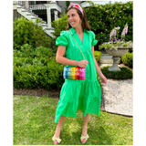 Hand Beaded Metallic Rainbow Veuve Bag with Optional Shoulder Chain