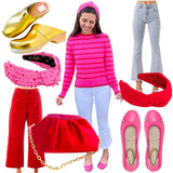 Handmade Silk Velvet Pink & Red Dolly Bag & π Brooke Bag, Handmade in Turkey