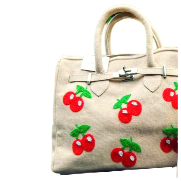 Lemon Hand made bag in canvas material